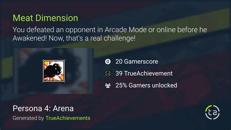 Meat Dimension achievement in Persona 4: Arena.